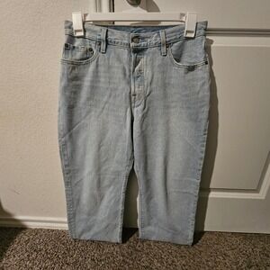 Levi Strauss Premium 501 Mens Jeans Light Wash Button Fly Straight Leg W32 L30